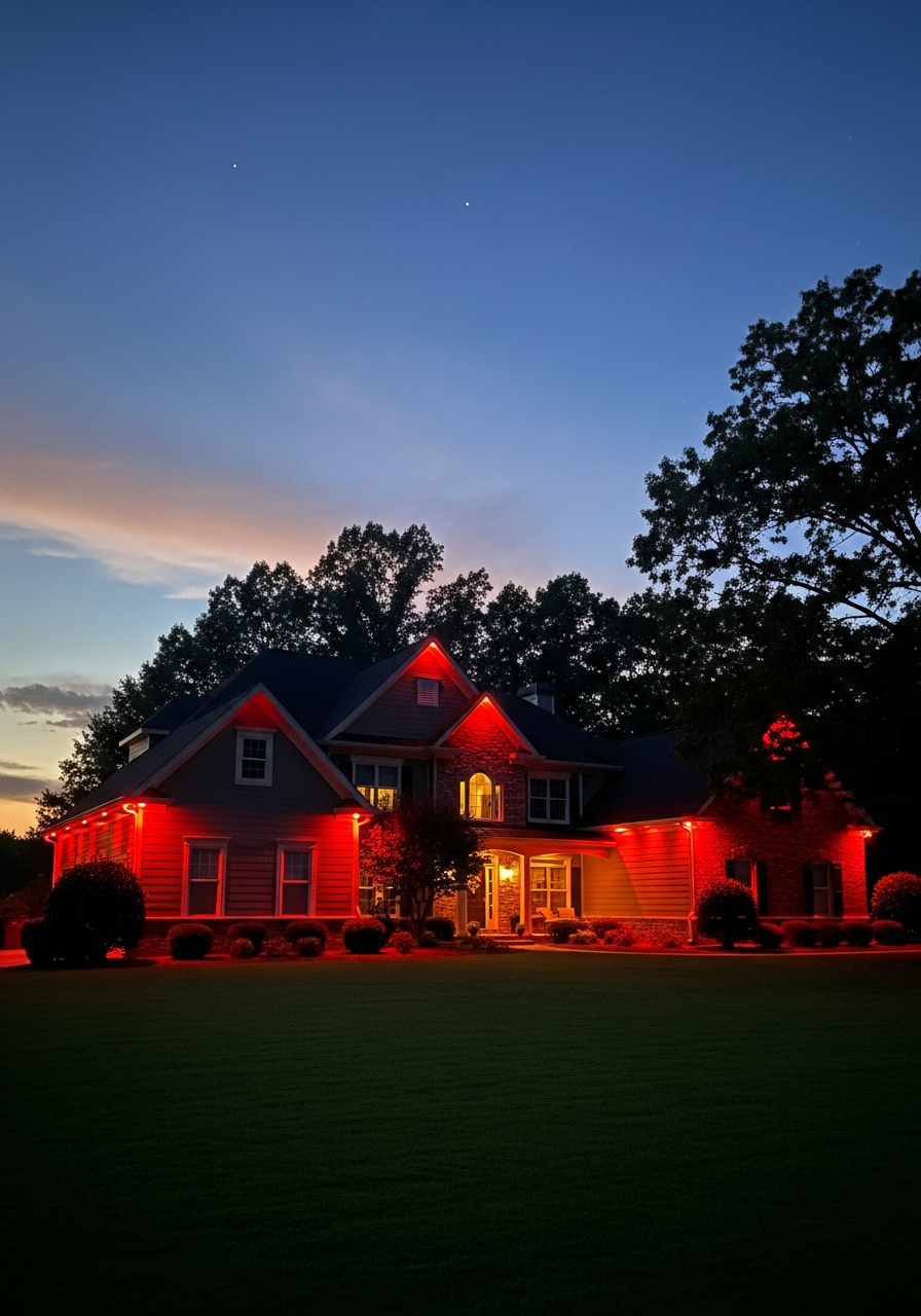 Permanent RGB lighting install — year-round curb appeal