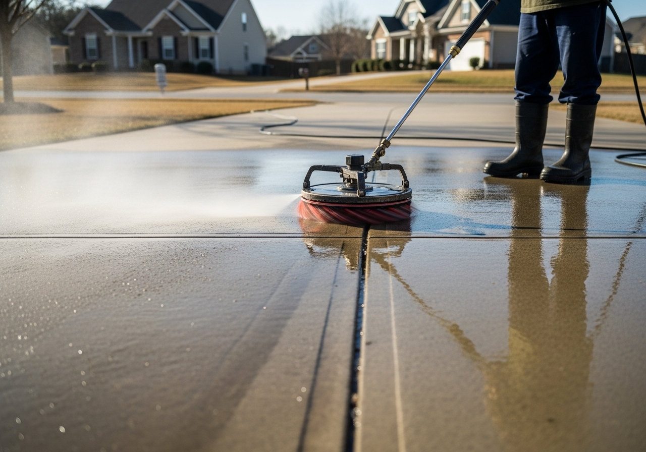 Concrete pressure washing - driveway cleaning in Raleigh NC