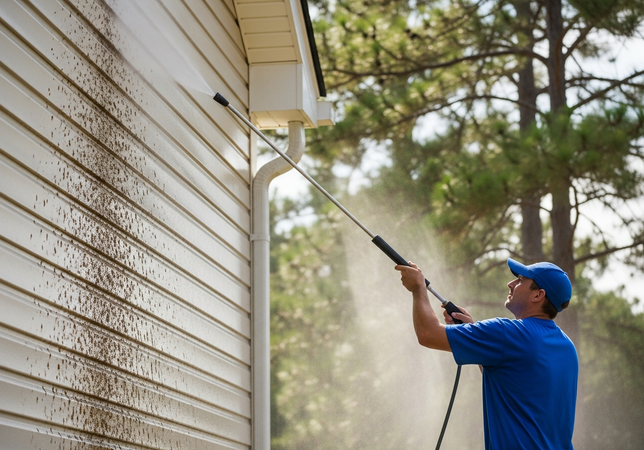 House washing as part of annual exterior care plan - Triangle NC