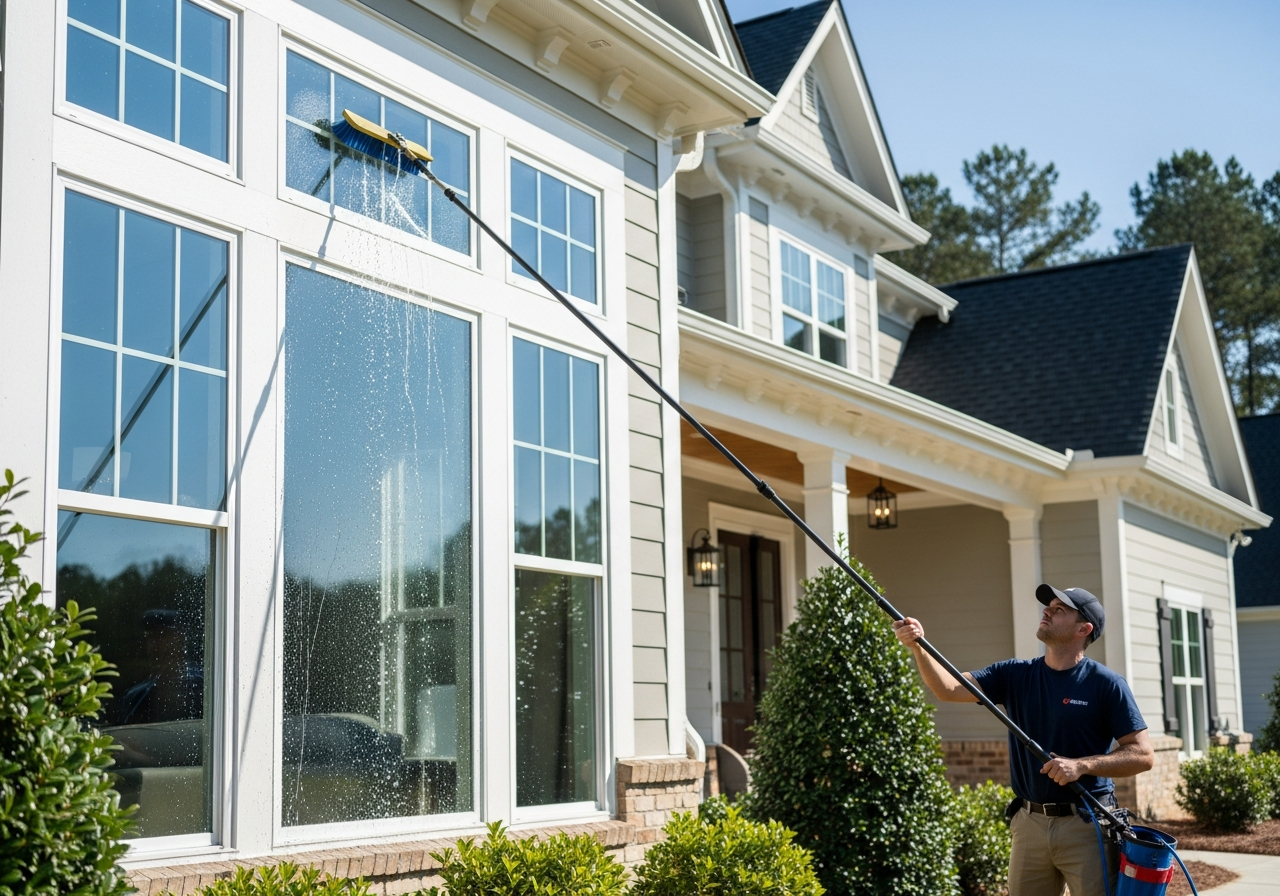 Professional window cleaning - streak-free glass in Raleigh NC